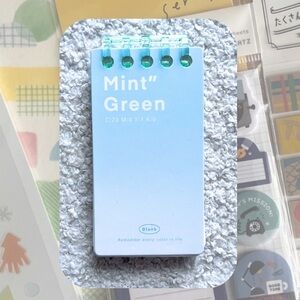 🎉🎉Blank Mint Green spiral mini notebook